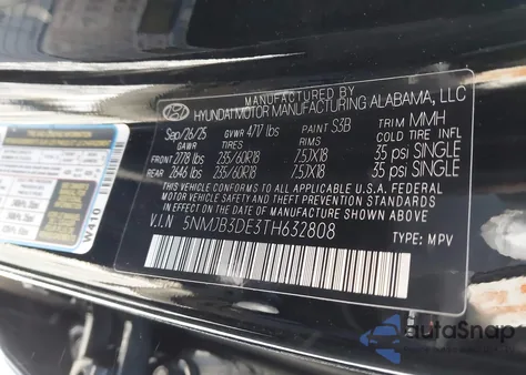 2026 Hyundai Tucson Sel z USA, uszkodzony, nr VIN 5NMJB3DE3TH632808